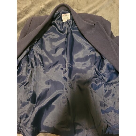 Talbots Womens Navy Double-Breasted Blazer Wool Cashmere Blend 10 - Picture 7 of 7